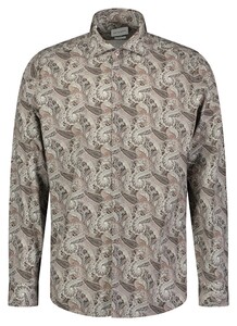 Roy Robson Multi Fantasy Paisley Pattern Shirt Dark Brown Melange