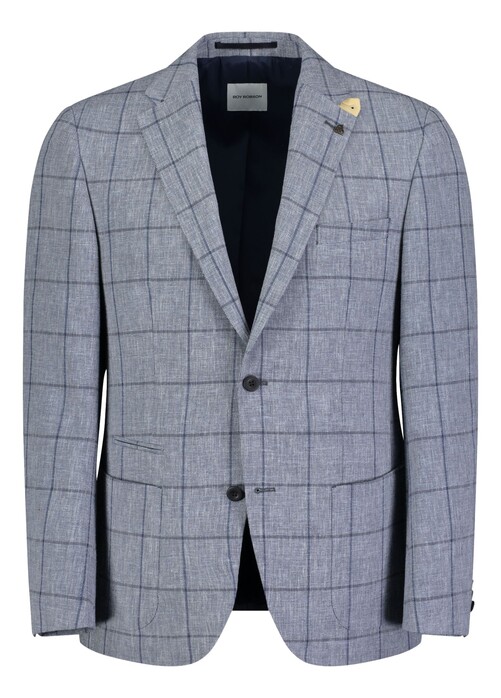 Roy Robson Refined Blue Check Blazer Colbert Blauw
