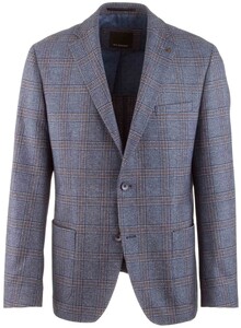 Roy Robson Regular Fit Blue Fancy Check Colbert Midden Blauw