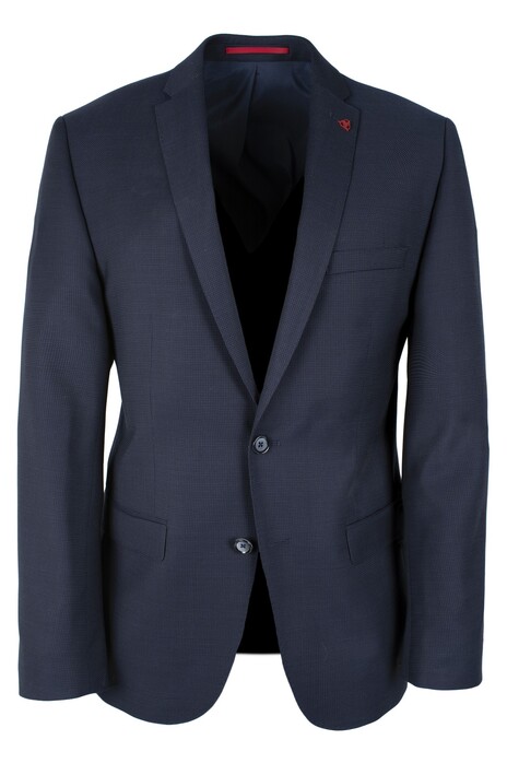 Roy Robson Slim Fine Dotted Structure Colbert Midden Blauw