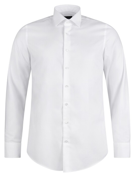 Roy Robson Slim Fine Micro Texture Mélange Overhemd Wit
