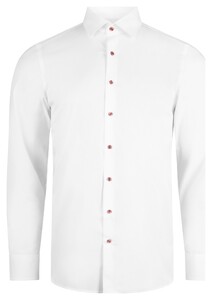 Roy Robson Slim Uni Color Contrast Buttons Overhemd Wit