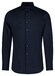 Roy Robson Slim Uni Color Cotton Tone on Tone Buttons Overhemd Navy