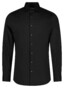 Roy Robson Slim Uni Color Cotton Tone on Tone Buttons Overhemd Zwart