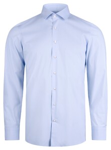 Roy Robson Solid Color White Buttons Cotton Subtle Stretch Overhemd Licht Blauw
