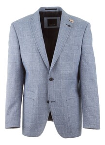 Roy Robson Two-Tone Windowpane Check Colbert Blauw