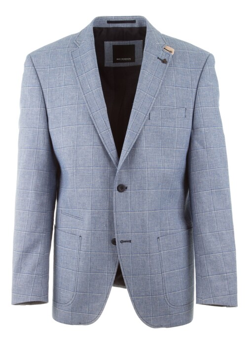 Roy Robson Two-Tone Windowpane Check Colbert Blauw