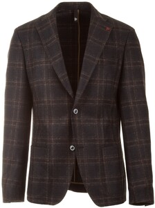 Roy Robson Vague Check Colbert Blauw-Bruin