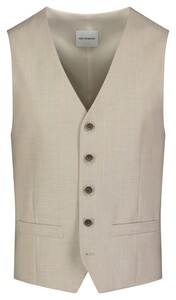 Roy Robson Wool Blend Faux-Uni Tonal Buttons Gilet Licht Beige