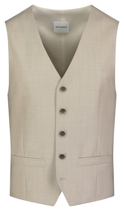 Roy Robson Wool Blend Faux-Uni Tonal Buttons Gilet Licht Beige