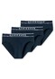 Schiesser 95/5 Rio-Slip Organic Cotton Elastic Waistband 3Pack Ondermode Donker Blauw