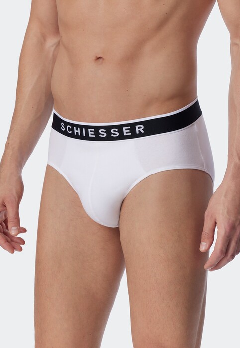 Schiesser 95/5 Rio-Slip Organic Cotton Elastic Waistband 3Pack Ondermode Wit