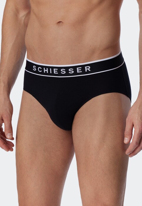 Schiesser 95/5 Rio-Slip Organic Cotton Elastic Waistband 3Pack Ondermode Zwart