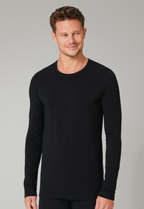Schiesser 95/5 Shirt Organic Cotton Round Neck T-Shirt Zwart