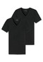 Schiesser 95/5 Shirt Short Sleeve Low V-Neck Organic Cotton 2Pack Ondermode Zwart