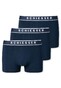 Schiesser 95/5 Shorts Organic Cotton Elastic Waistband 3Pack Ondermode Donker Blauw