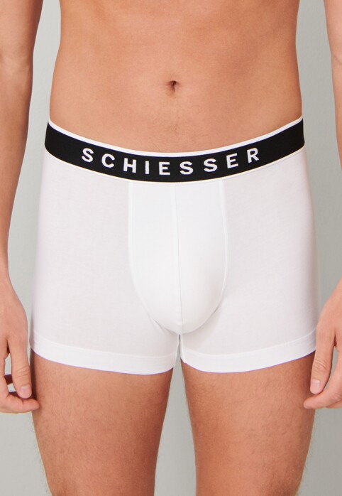 Schiesser 95/5 Shorts Organic Cotton Elastic Waistband 3Pack Ondermode Wit