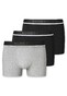 Schiesser 95/5 Shorts Organic Cotton Elastic Waistband 3Pack Ondermode Zwart-Grijs