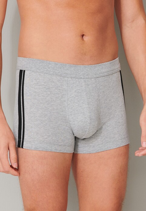 Schiesser 95/5 Shorts Organic Cotton Side Stripes 3Pack Ondermode Grijs