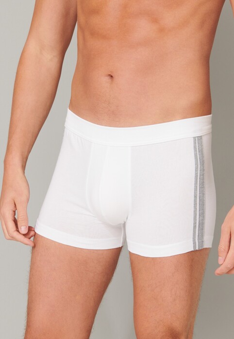Schiesser 95/5 Shorts Organic Cotton Side Stripes 3Pack Ondermode Wit