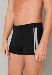 Schiesser 95/5 Shorts Organic Cotton Side Stripes 3Pack Ondermode Zwart