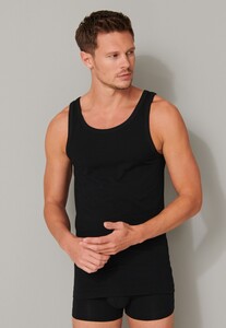 Schiesser 95/5 Singlet Organic Cotton 2Pack Underwear Black
