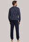 Schiesser Dark Sapphire Lange Pyjama Nachtmode Donker Blauw
