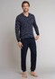 Schiesser Dark Sapphire Lange Pyjama Nachtmode Donker Blauw