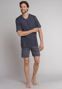 Schiesser Ebony Korte Pyjama Nachtmode Antraciet