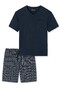 Schiesser Ebony Korte Pyjama Nachtmode Blauw