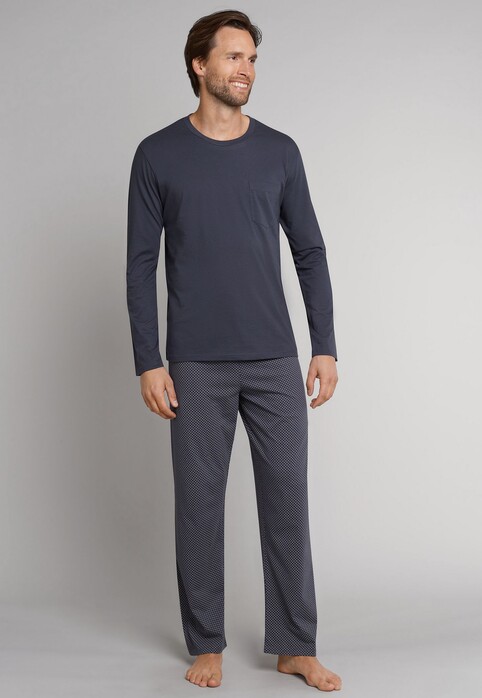 Schiesser Ebony Lange Pyjama Nachtmode Antraciet