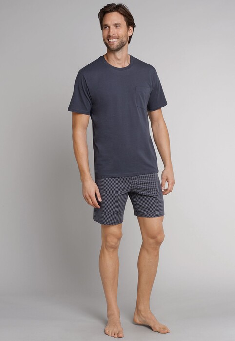 Schiesser Ebony Pyjama Kort Nachtmode Antraciet