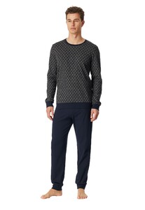 Schiesser Fantasy Design Long Sleeve Nachtmode Navy