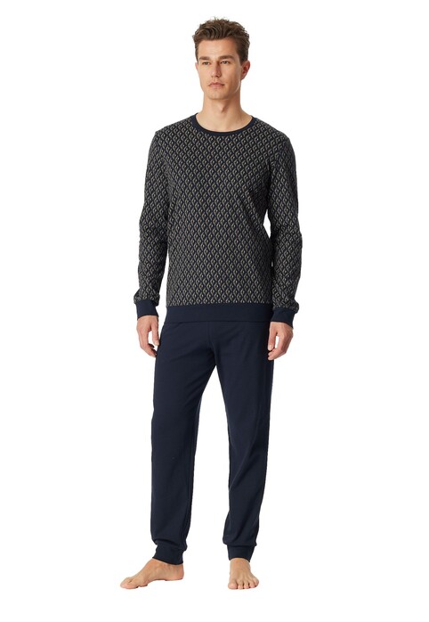 Schiesser Fantasy Design Long Sleeve Nachtmode Navy