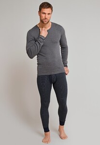 Schiesser Feinripp Melange Long Johns Underwear Dark Evening Blue