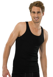 Schiesser Feinripp Singlet Underwear Black