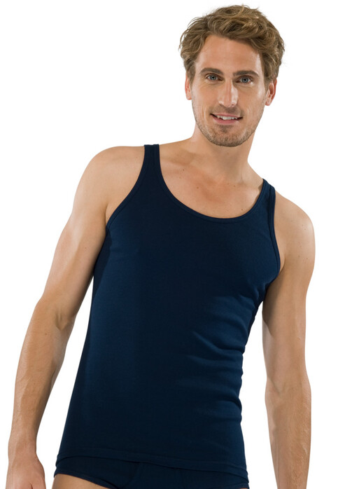 Schiesser Feinripp Singlet Underwear Navy
