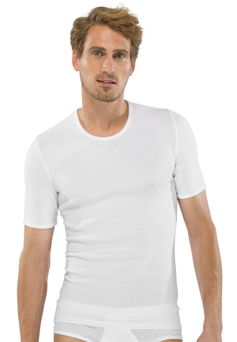 Schiesser Feinripp T-Shirt Ondermode Wit
