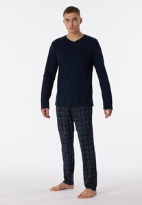 Schiesser Fine Interlock Long Nachtmode Blauw