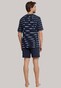 Schiesser Gestreepte Pyjama Dark Sapphire Nightwear Dark Evening Blue