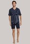 Schiesser Gestreepte Pyjama Dark Sapphire Nightwear Dark Evening Blue