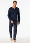 Schiesser Interlock Check Trousers Nachtmode Night Blue