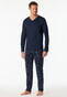 Schiesser Interlock Check Trousers Nachtmode Night Blue