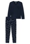 Schiesser Interlock Check Trousers Nachtmode Night Blue
