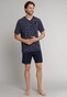 Schiesser Korte Pyjama Dark Sapphire Nachtmode Donker Blauw