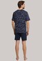 Schiesser Korte Pyjama Dark Sapphire Nachtmode Donker Blauw