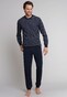 Schiesser Lange Pyjama Dark Sapphire Nachtmode Donker Blauw