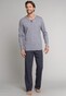 Schiesser Lange Pyjama Ebony Nachtmode Antraciet