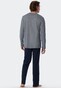 Schiesser Lange Pyjama Ebony Nachtmode Blauw