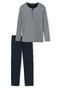 Schiesser Lange Pyjama Ebony Nachtmode Blauw